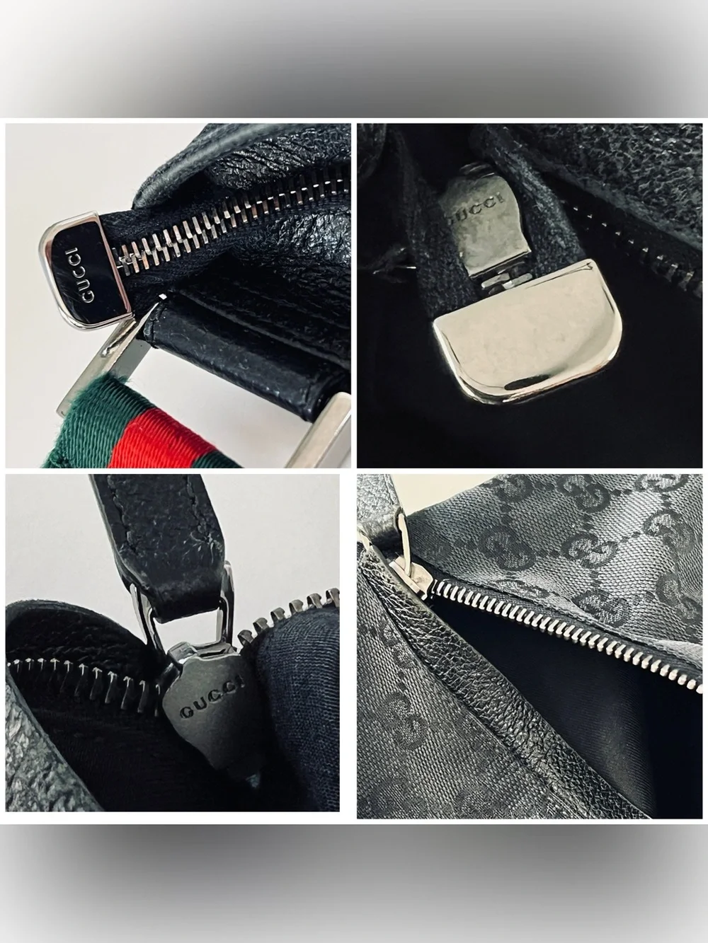 Gucci Web Black GG Canvas Vintage Messenger Bag & Dust Bag - Picture 5 of 16